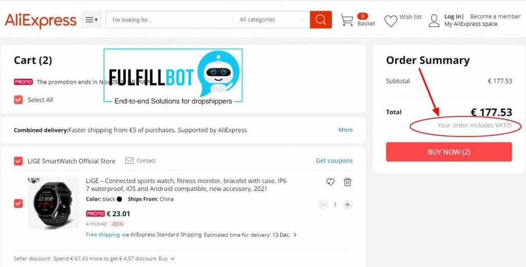 aliexpress İngiltere KDV