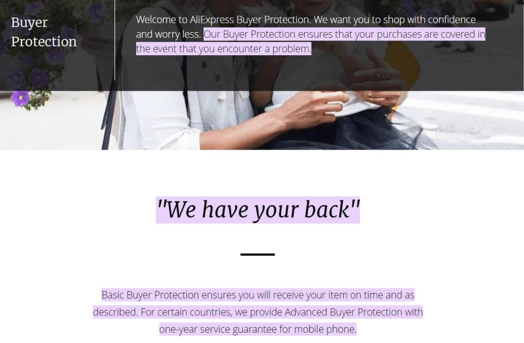 Protection des acheteurs sur Aliexpress