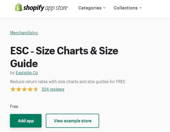 таблица размеров esc