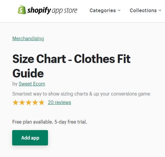 таблица размеров от sweet ecom