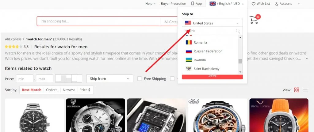 aliexpress fornecedor americano