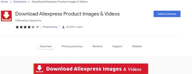 extensión para descargar videos de aliexpress
