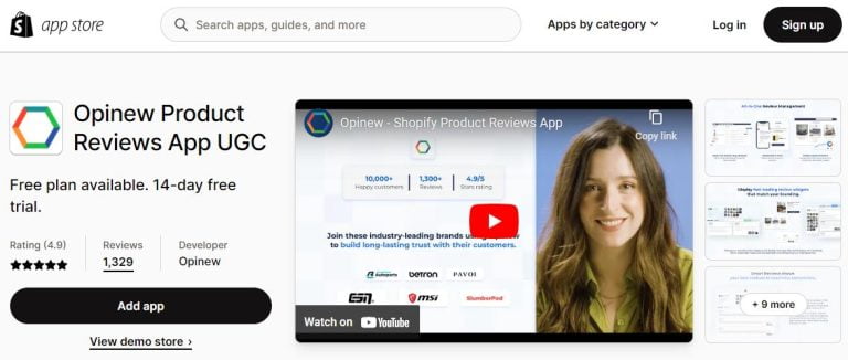 revisão do aplicativo opinew