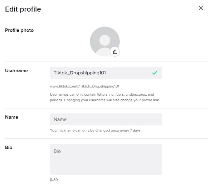 создать аккаунт дропшиппинга tiktok
