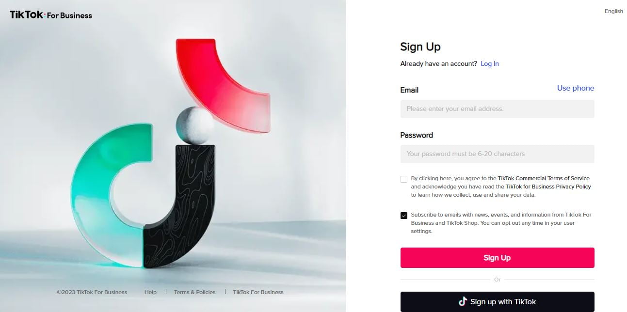 conto aziendale tiktok