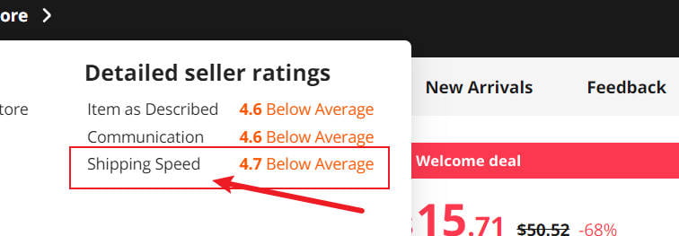 vitesse d'expédition