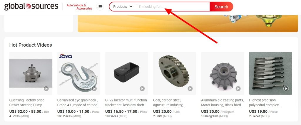 recherche de produits