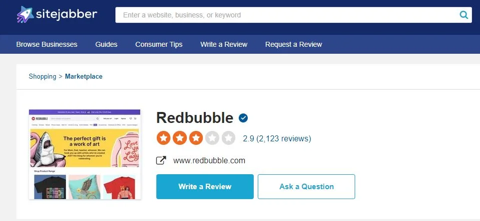 redbubble sitejabber