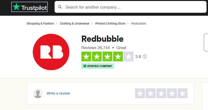 redbubble trustpilot