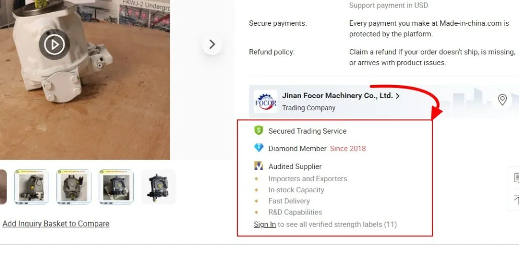 verified suppliers made in china